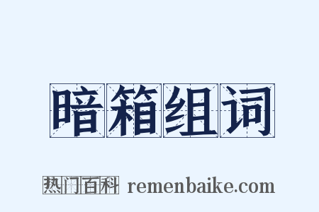 暗箱组词是什么意思的图片